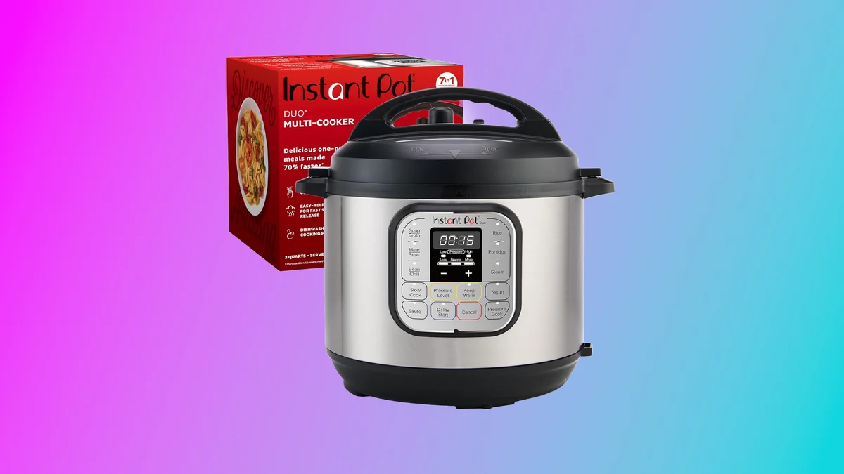 The Instant Pot Duo Mini on a kitchen counter