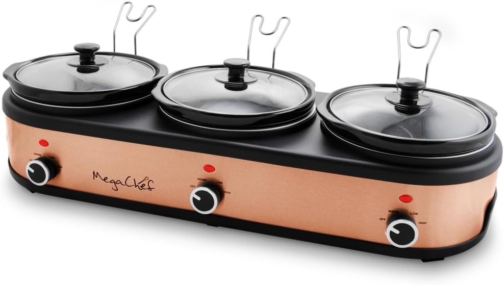 Megachef Triple 2.5 Quart Slow Cooker